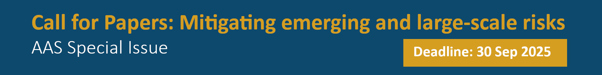 AAS Banner: Mitigating emerging risks special issue